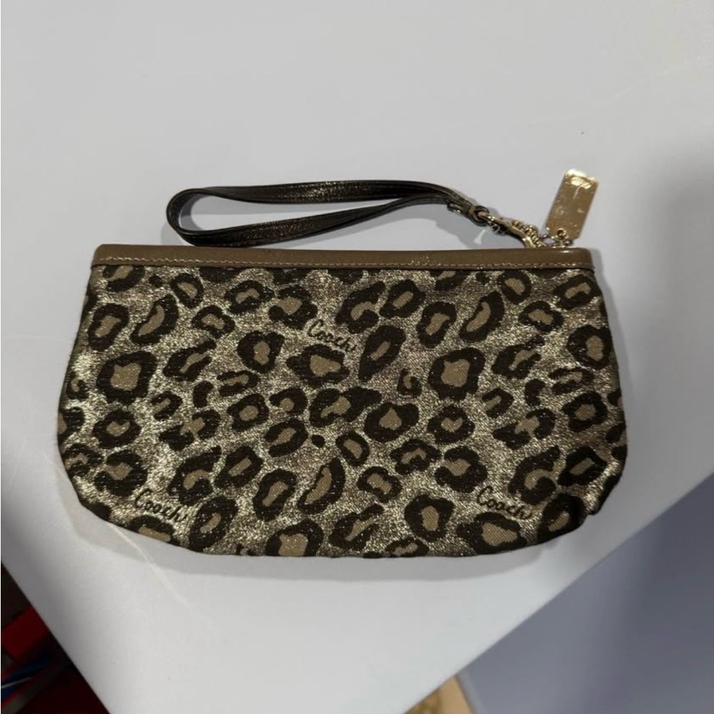 Coach Animal Print Wristlet in Silver and Black - Picture 2 of 2